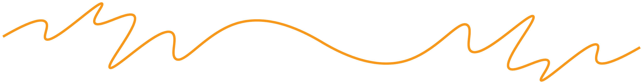 Orange wavy line on a transparent background.
