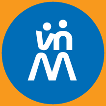 icon of person learning on another, support graphic