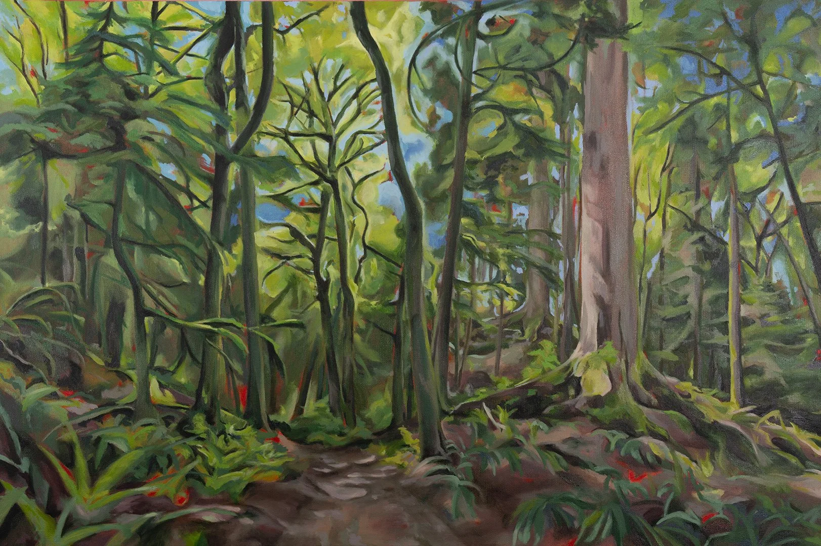Padden Scape // 24"x36 // Oil on Canvas // 2024 // Inspired by Lake Padden loop trail