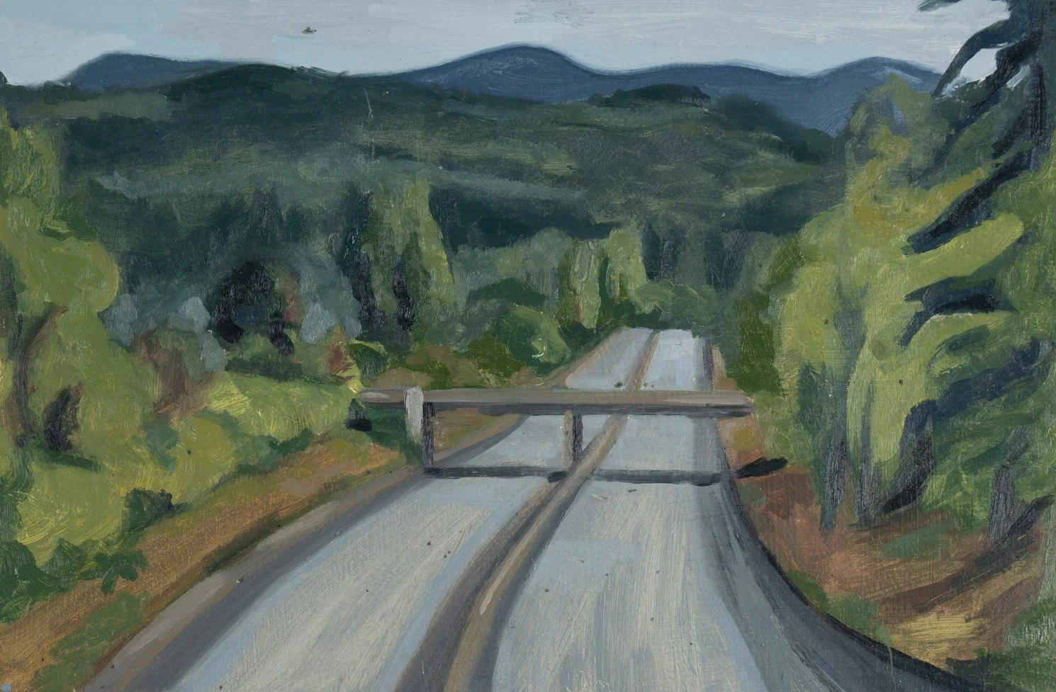 Study for Painting 3/3, South Toward Town // 7"x10 1/2" // May 23rd, 2025