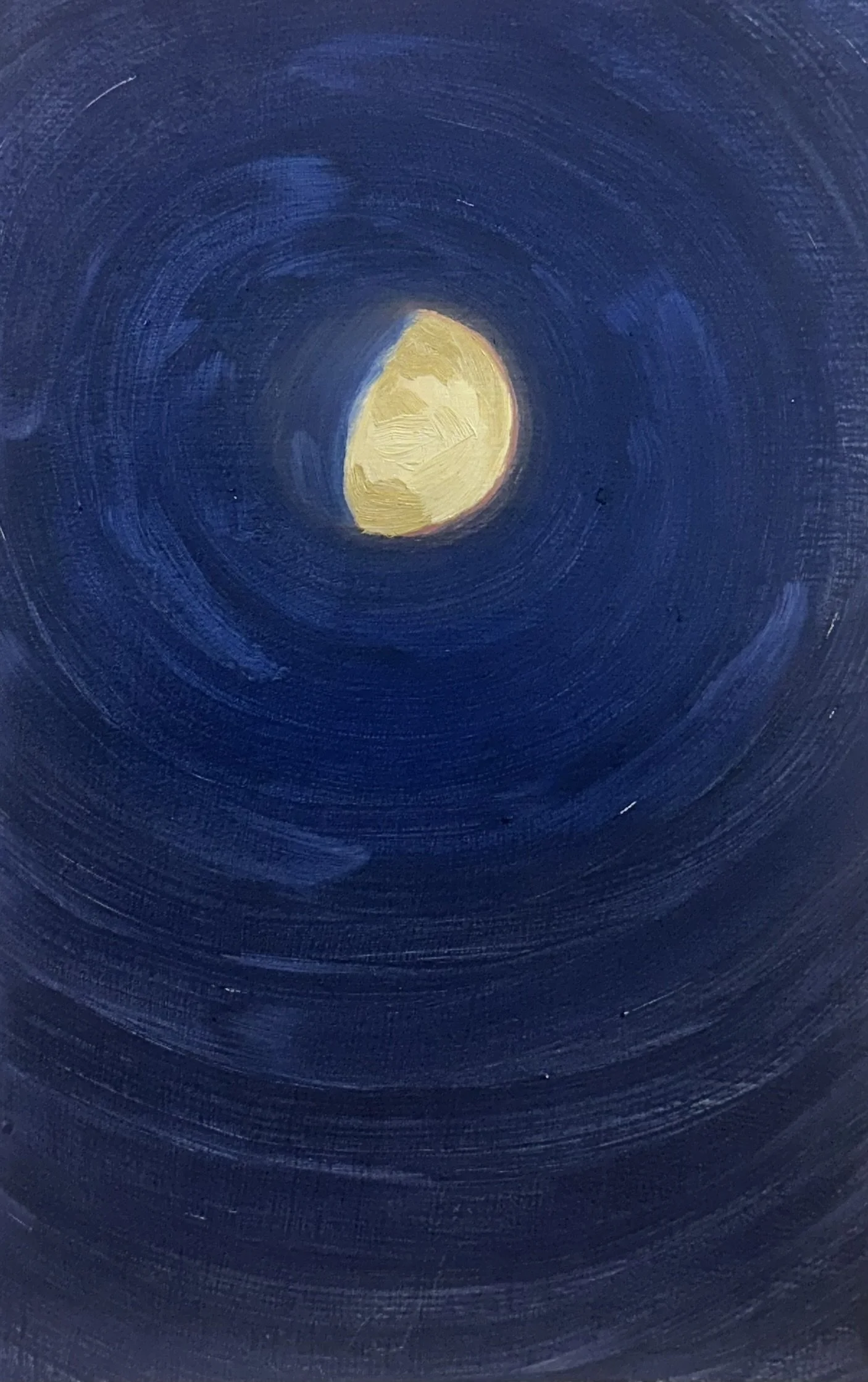 The Moon (1) // 7"x10 1/2" // Oil on Paper, Study // September 1st, 2025