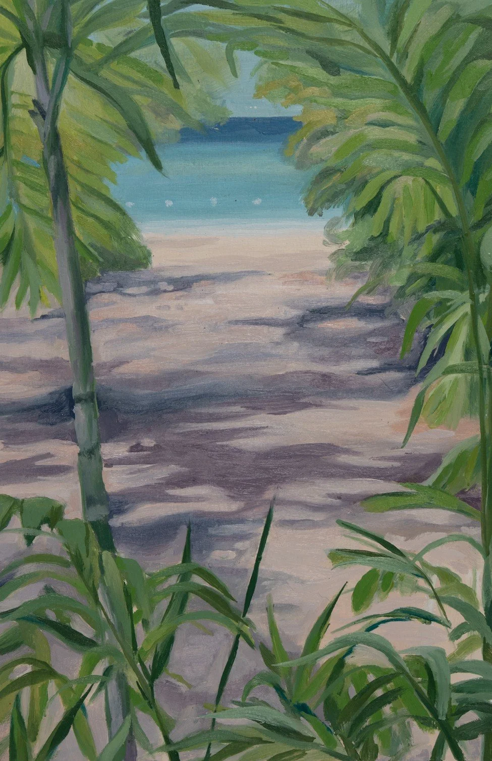 The View at Idle Awhile, Jamaica // 7"x10 1/2" // Oil on Paper, Study // April 3rd, 2025