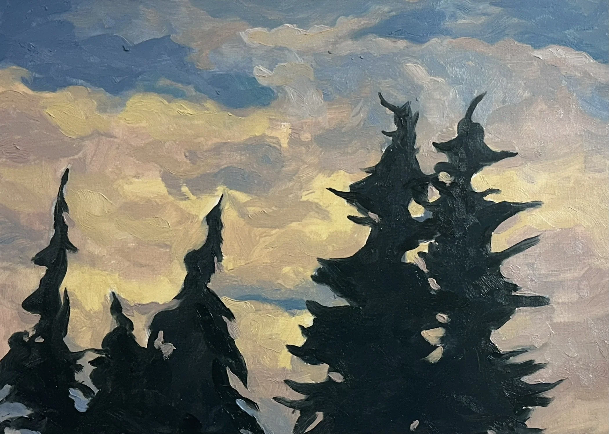 Cloud Study (Oil) // 7"x10 1/2" // Oil on Paper, Study // December 5th, 2025