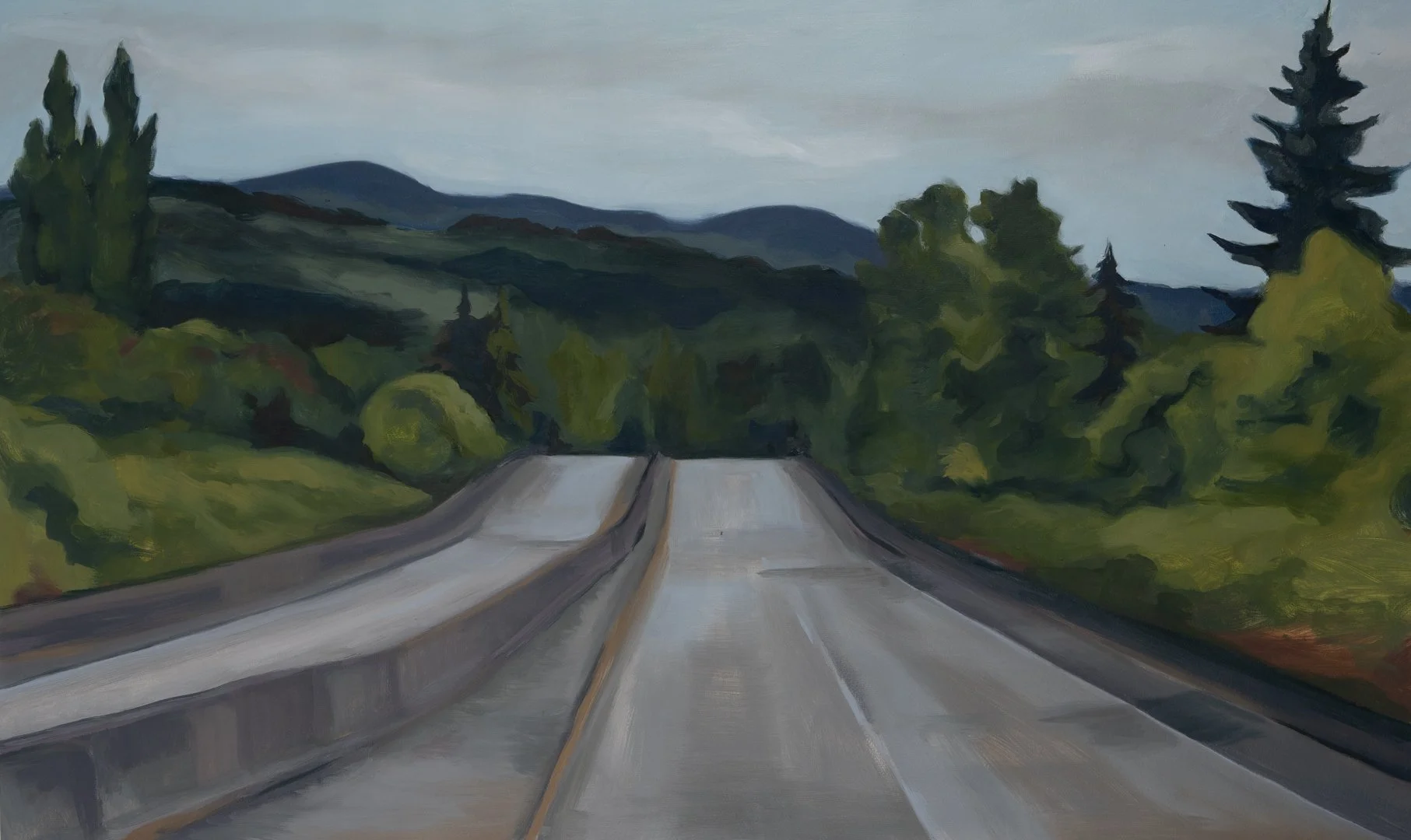 Painting 3 of 3, South Toward Town // 26"x42" // Oil on Paper // June 2025