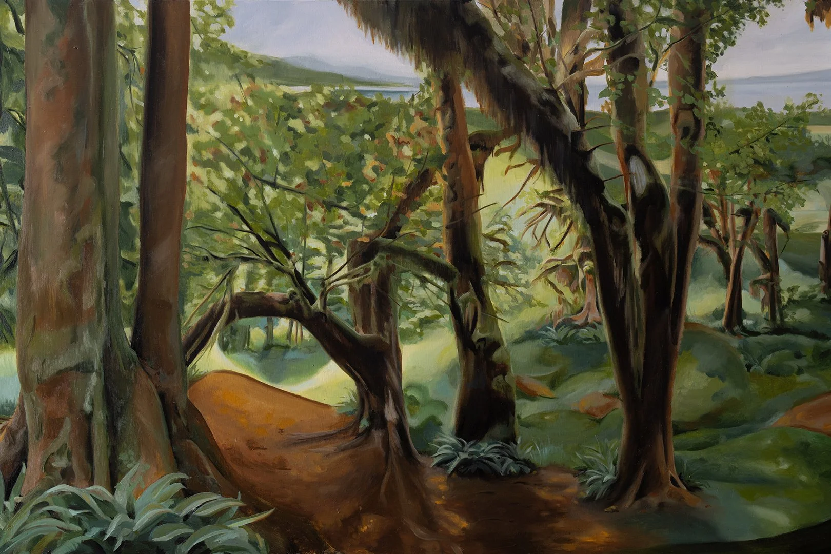 Untitled // 30"x48" // Oil on Wood Panel // 2024 // Inspired by Emma Websters Landscapes and the Pacific Northwest