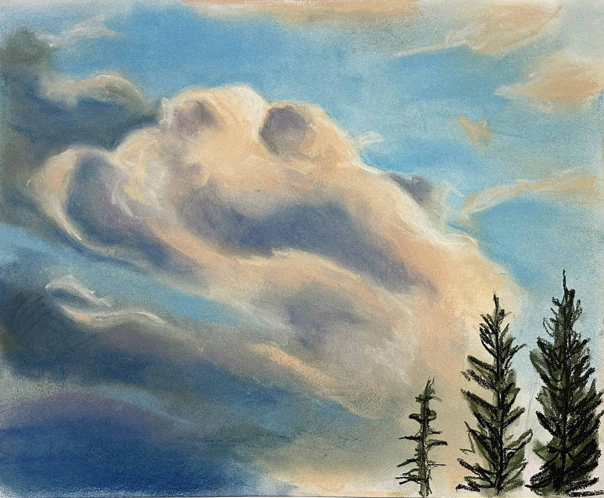 Cloud Study (2) // 14"x17" // Chalk Pastel on Paper // December 7th, 2025
