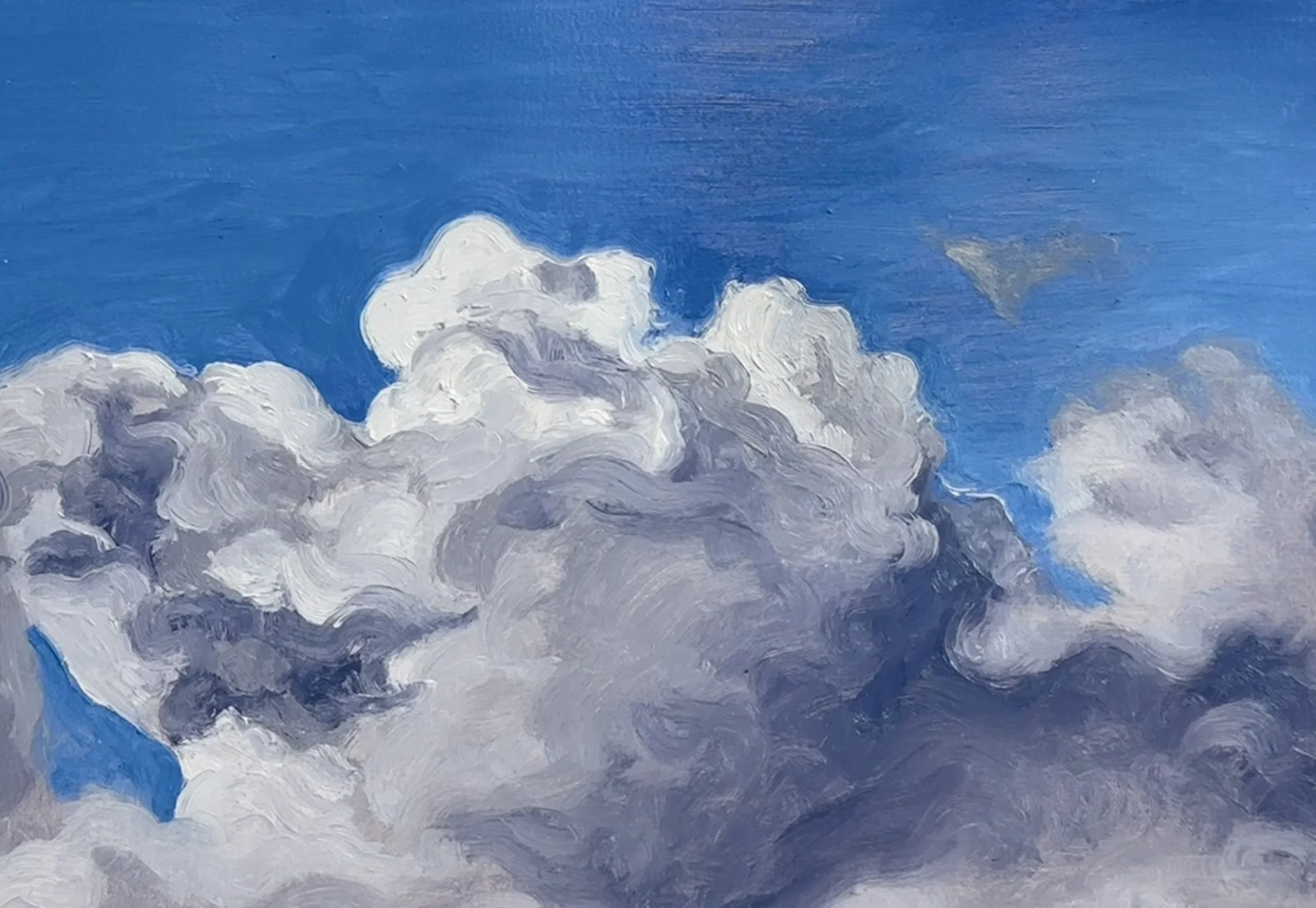 February Clouds // 7"x10 1/2" // Oil on Paper // February 14th, 2026