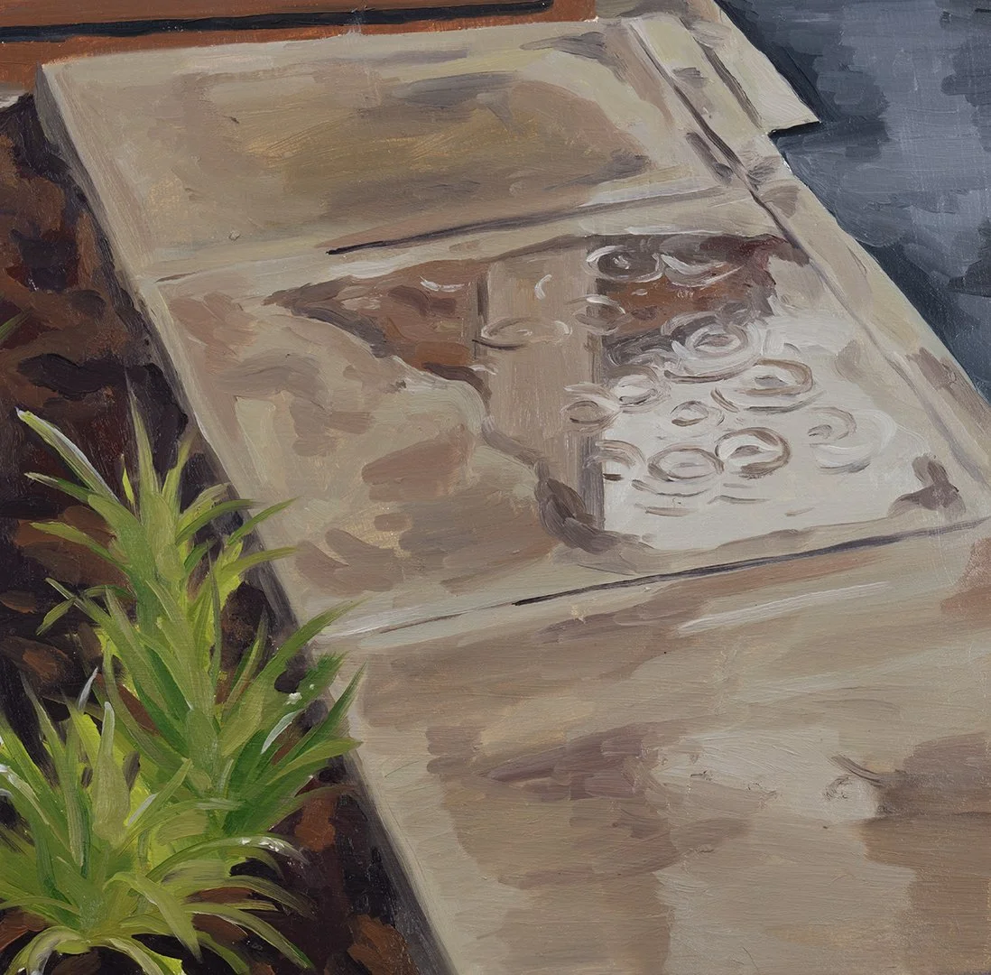 July 29th, Front Porch // 10"x10" // Oil on Paper, Study // 2024