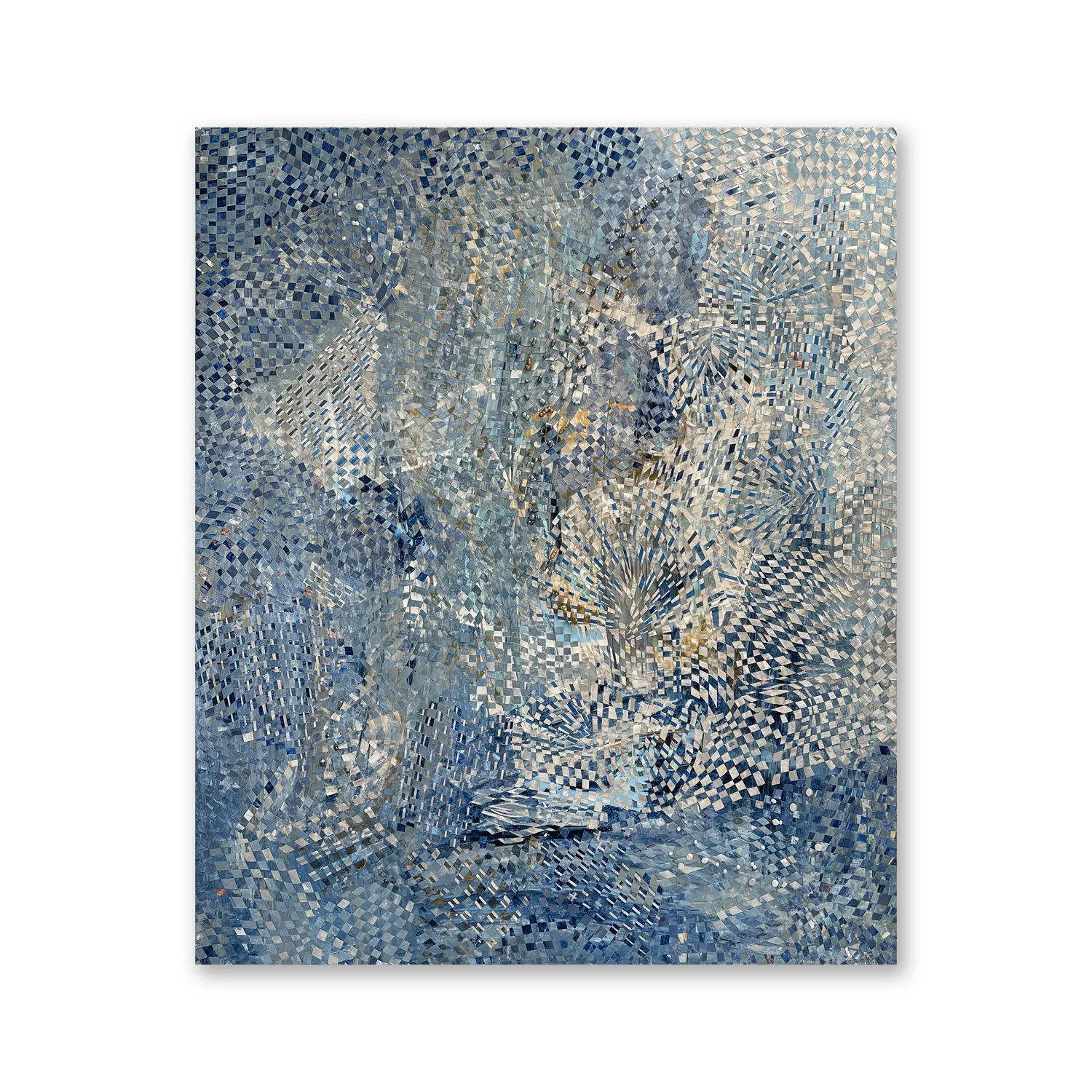Veiled Current in Blue | 64" x 53"