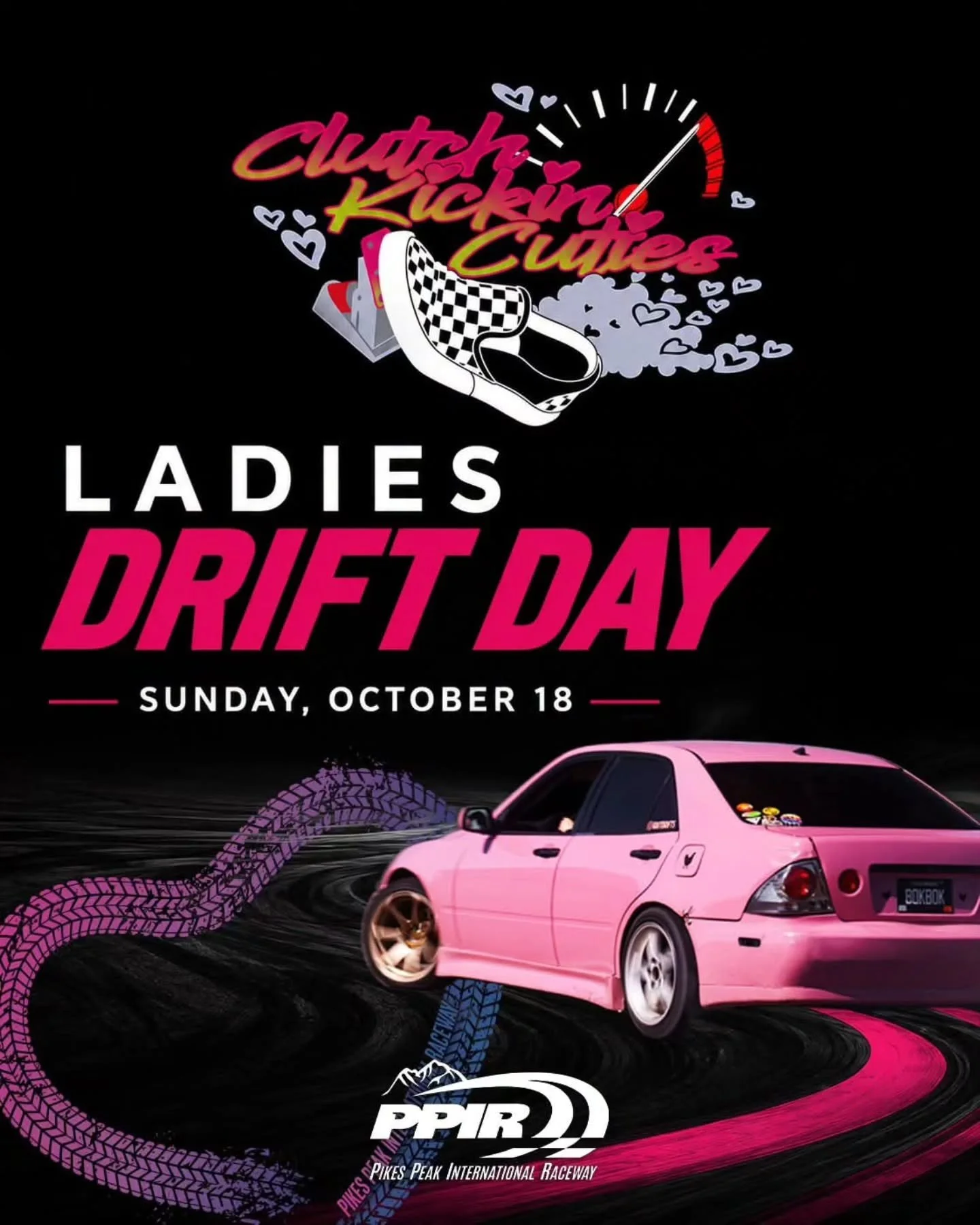 Ladies Drift presented by Clutch Kickin Cuties! 
One last chance for the ladies to drift together at PPIR. 

Join us Oct 18 for the final Ladies Drift Day!

Get your tickets through Fall Bash ticking on PPIR.com!

@clutch_kickin_cuties
