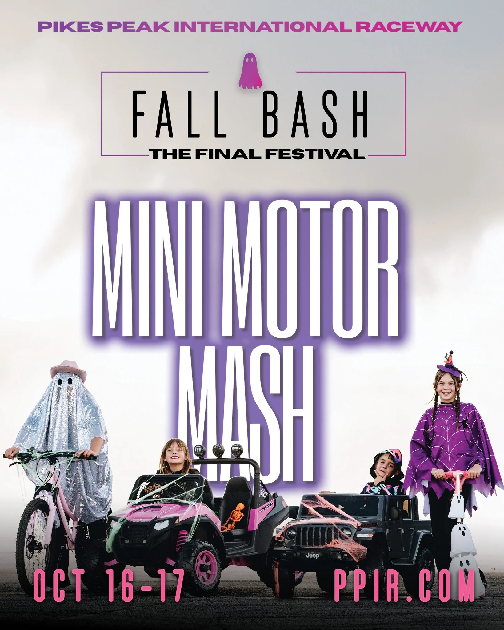 MINI MOTOR MASH | KIDS UNDER 12 ARE FREE

Parents, this is your opportunity to get your kids racing on a real racetrack! 

Saturday, bring your bikes, scooters, etc., race them on the PPIR drag strip, take laps around THE RING and fall in LOVE with m