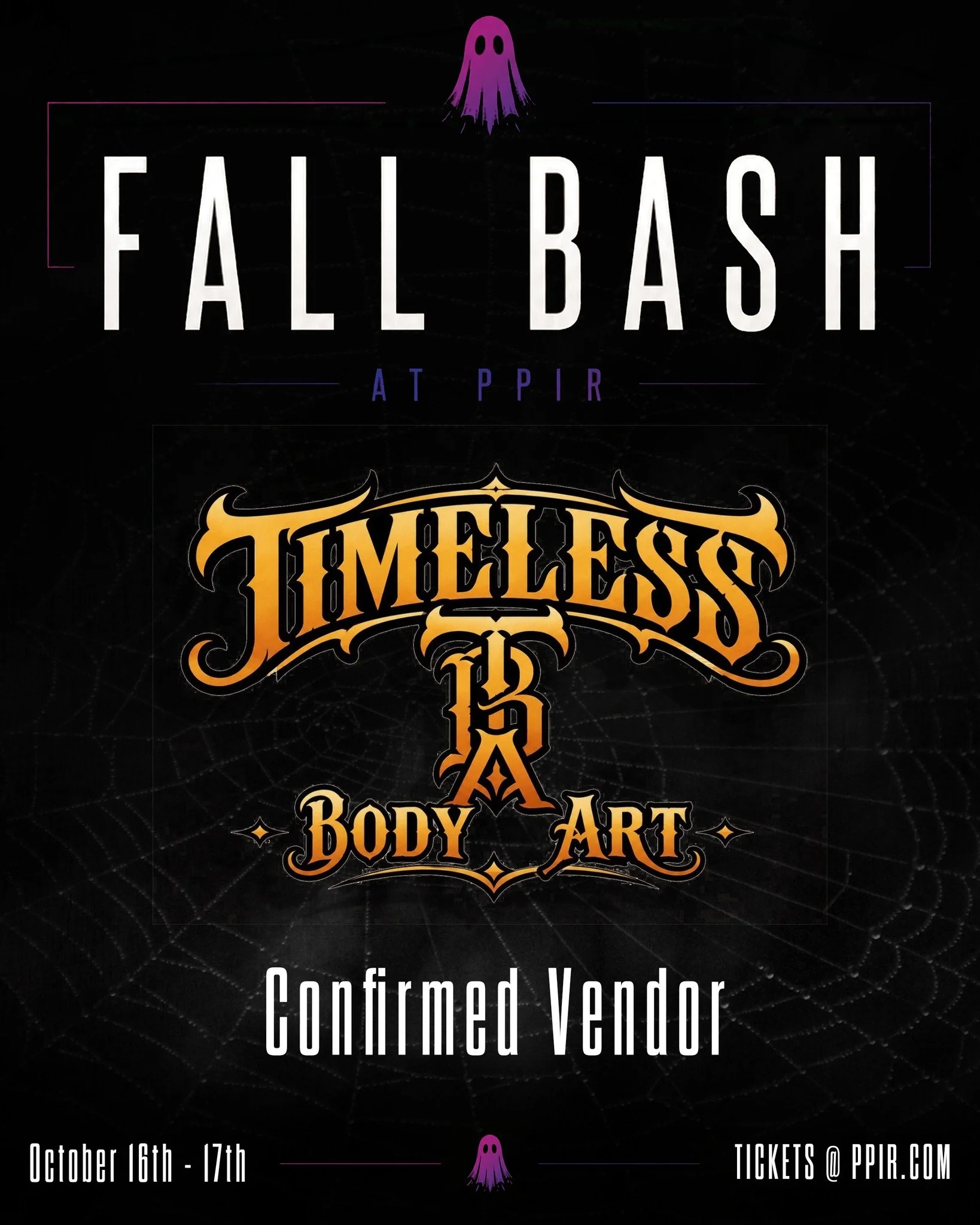 A LASTING SOUVENIR FROM PPIR

For the final Fall Bash, Timeless Body Art will be bringing live tattoo artists to the track. Stop by their booth in the Shop Party to get some fresh ink and commemorate the final event at PPIR.

Spots are limited and av