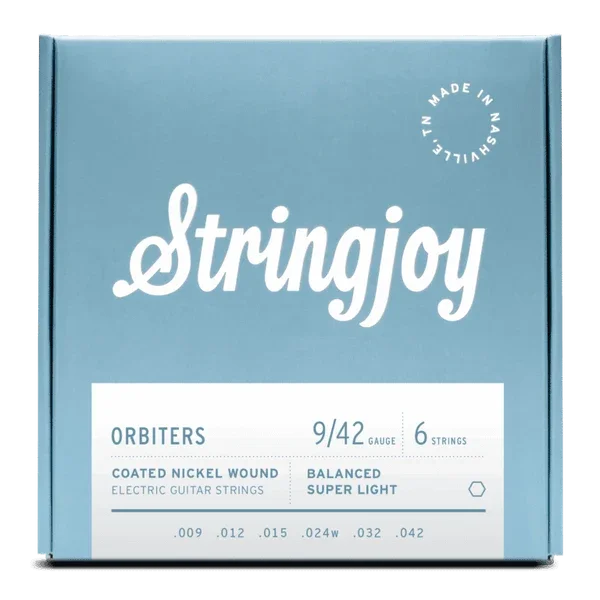 Stringjoy 9-42 Balanced Super Light Gauge Orbiters - Coated Nickel Electric Guitar Strings