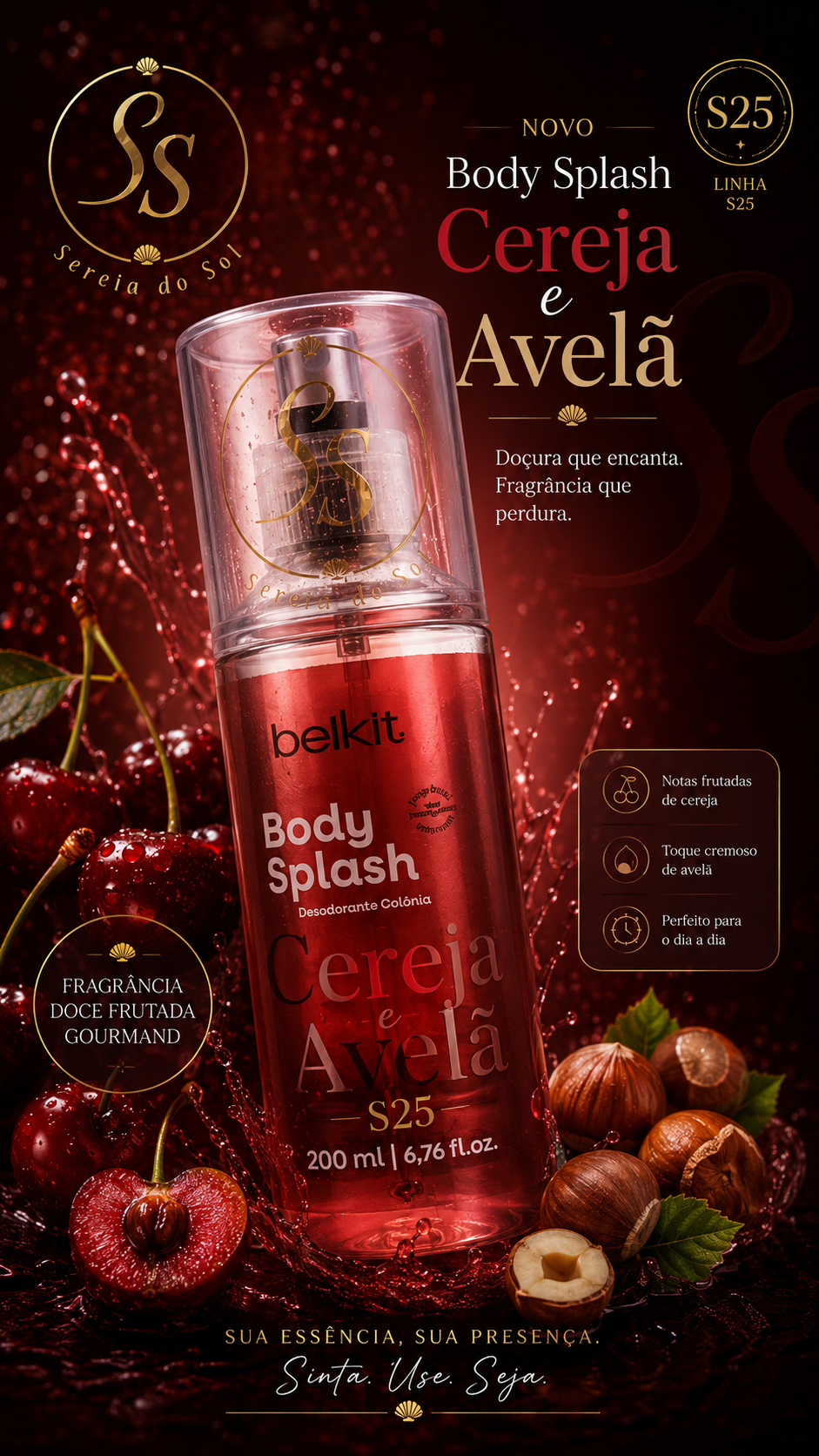 Body Splash S25 - Cereja e Avelã
