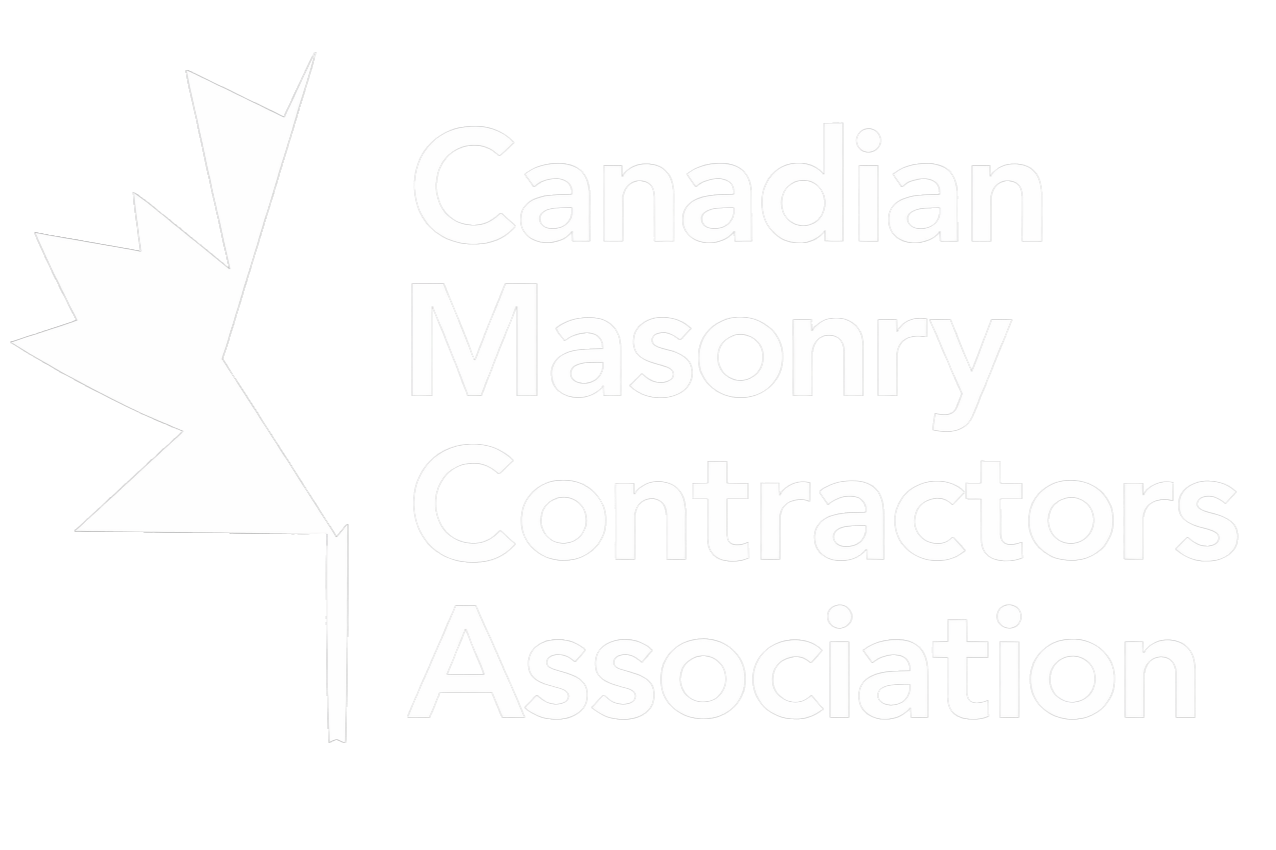 Logo of Canadian Masonry Contractors Association featuring a stylized maple leaf and the organization's name.