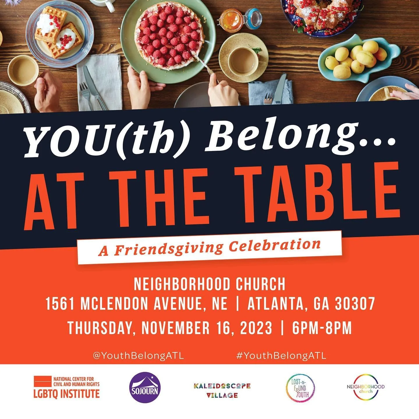YOU(th) Belong...At The Table is an opportunity to celebrate the notion of chosen family and found family being a centerpiece of queer and trans community-building and support. While we invite blood-families to attend this even in support of LGBTQ Yo
