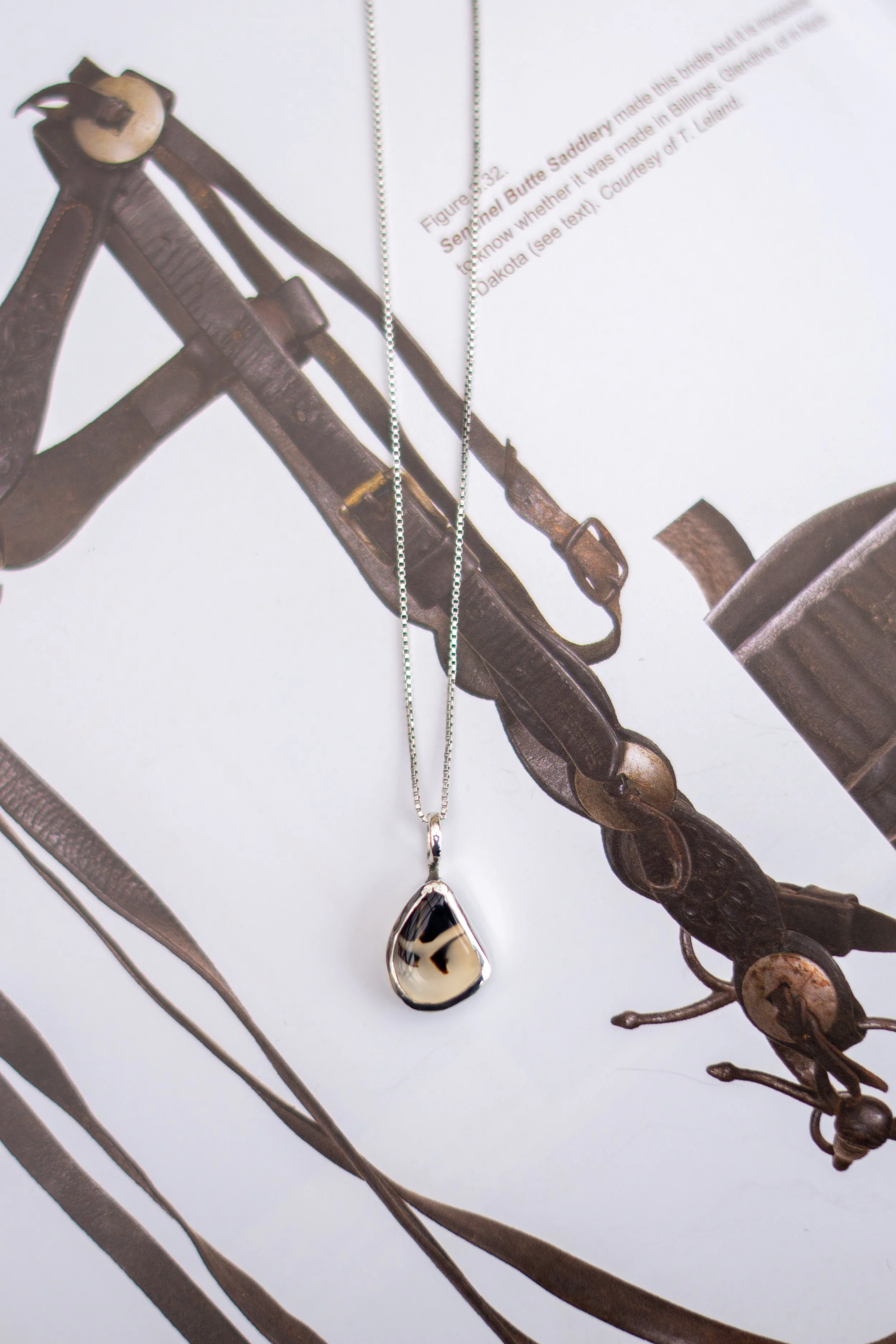Small MT Agate Teardrop Necklace