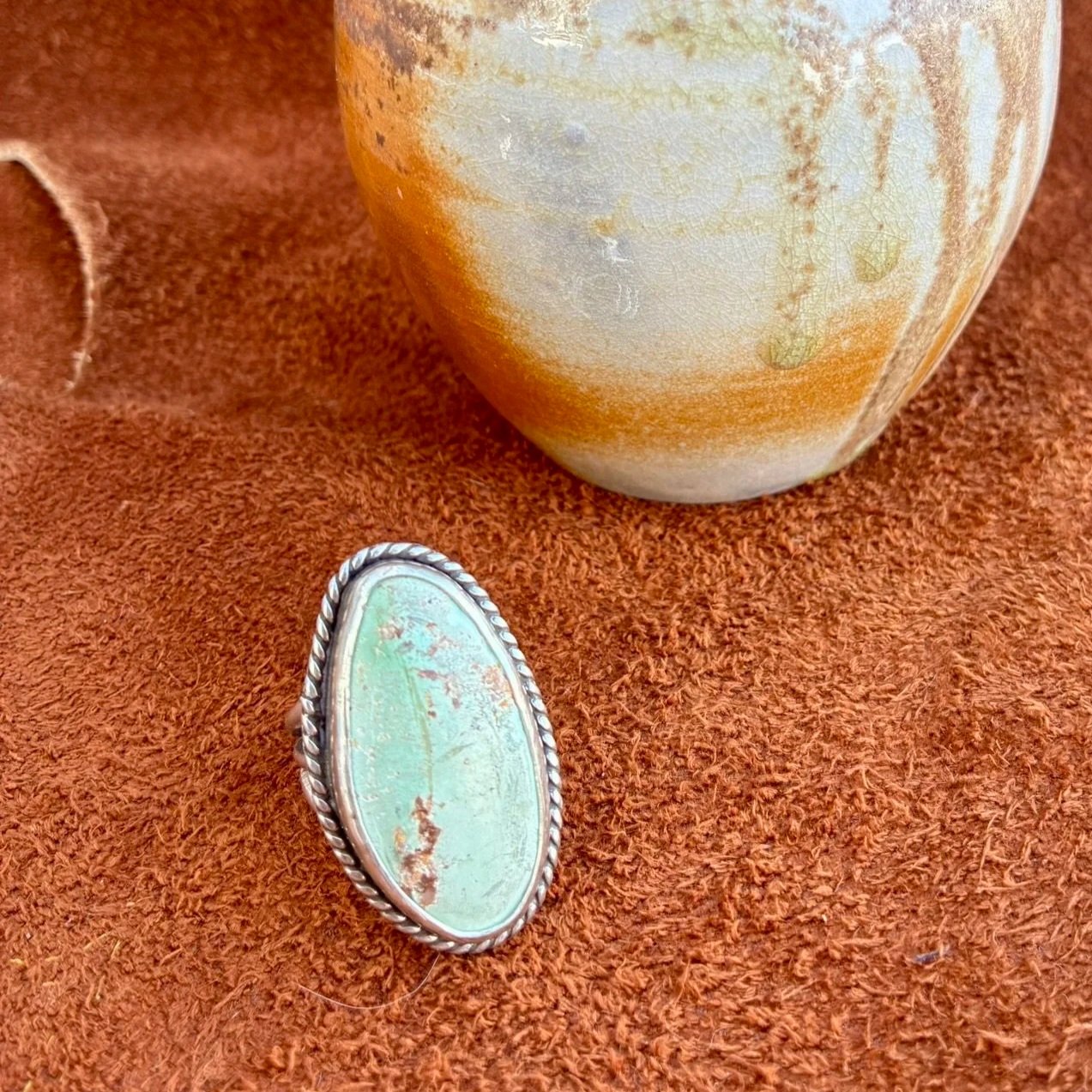 Large Butte Turquoise Ring, Size 9.5