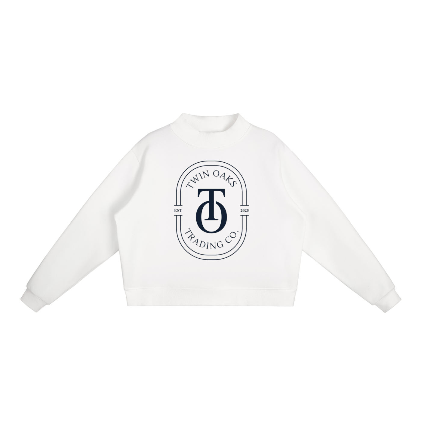 Twin Oaks Trading Co Mock-Neck Crew Sweatshirt