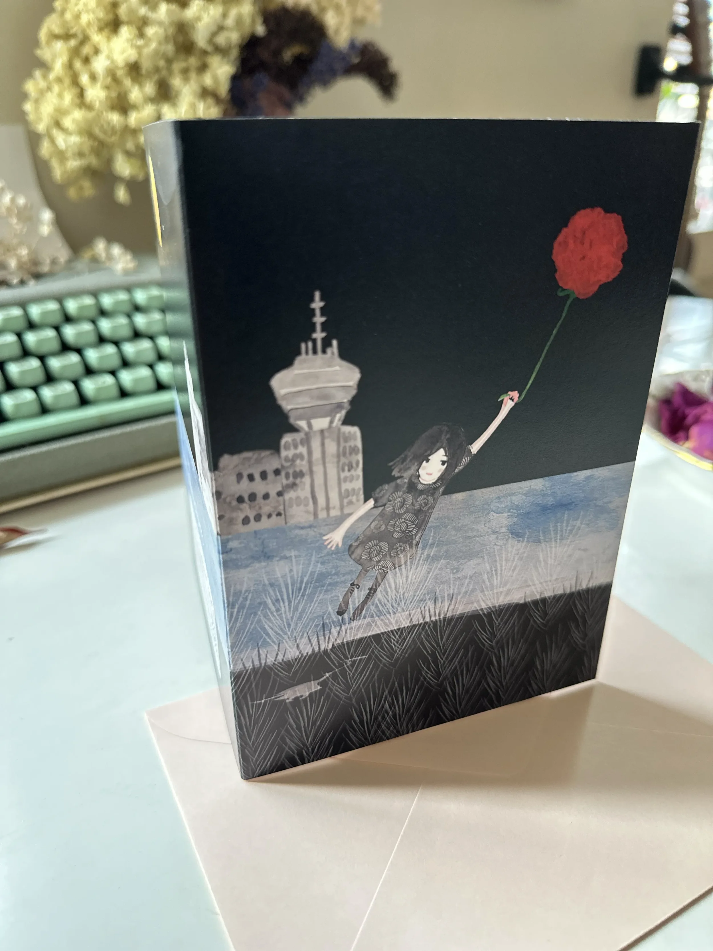 Greeting Card – Flying Flowers