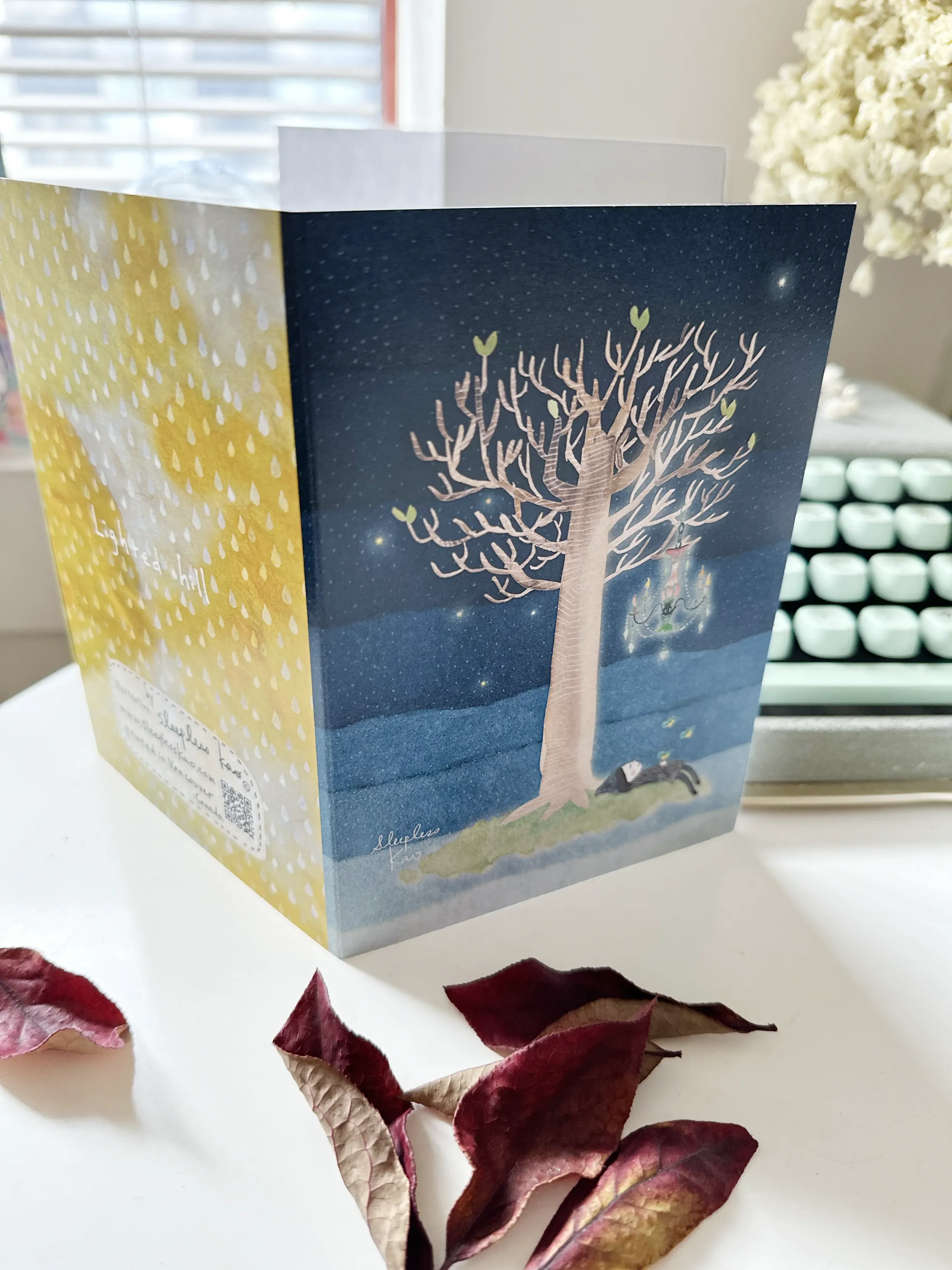 Greeting Card – Lighted hill