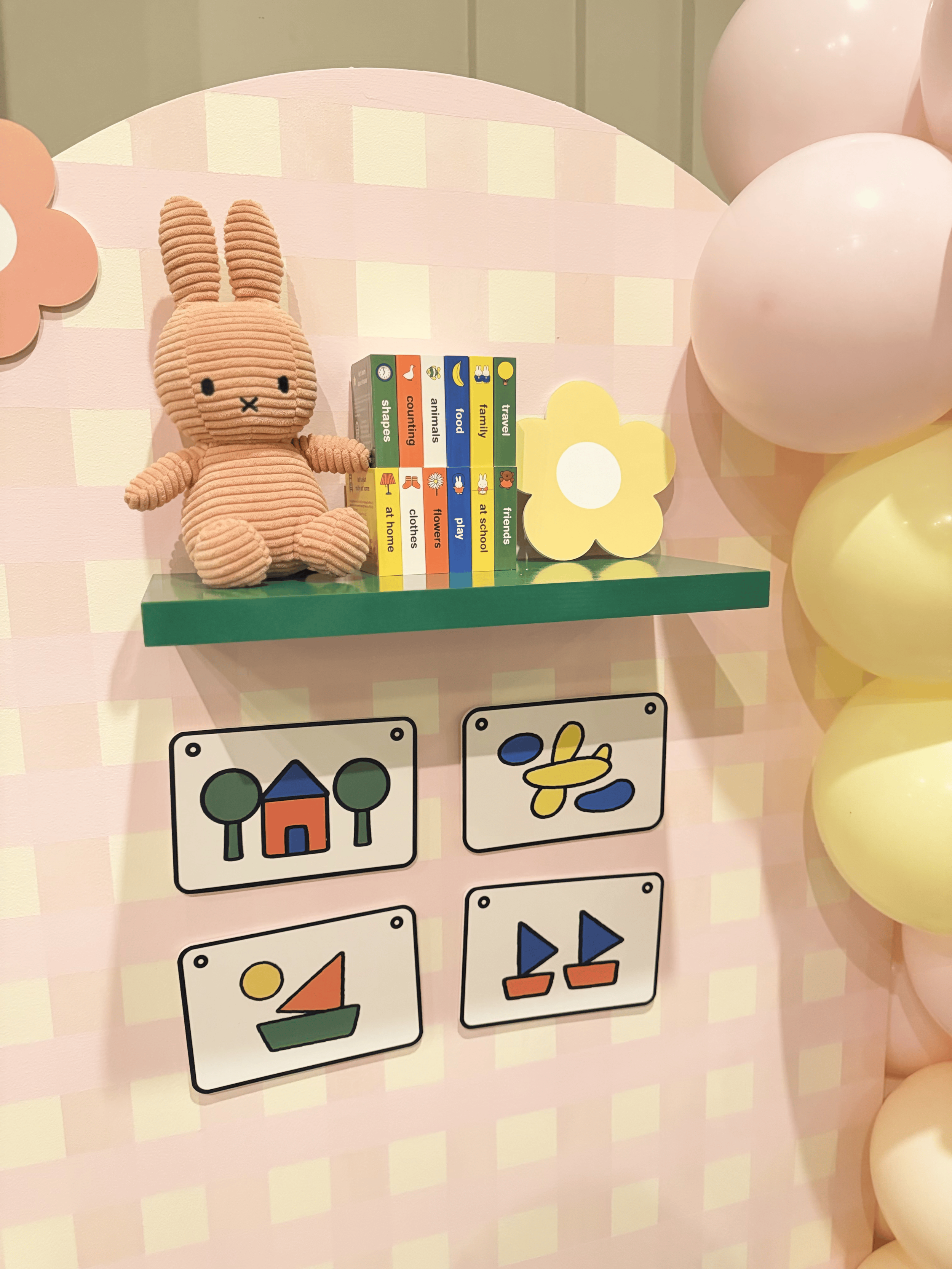 “My First Miffy” themed dol / dohl table with soft ivory and pastel tones. Los Angeles event styling.