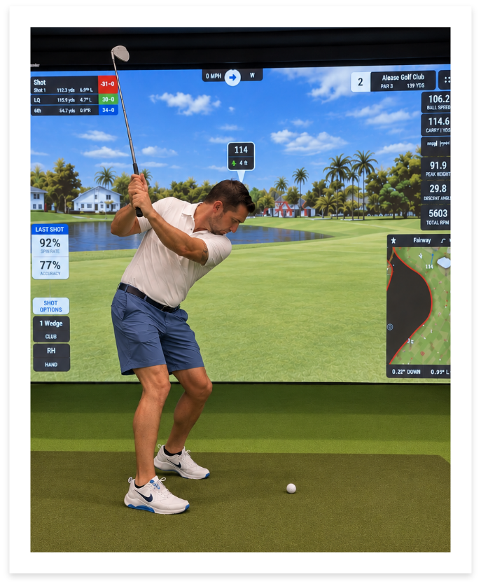 Man playing Golf Simulator