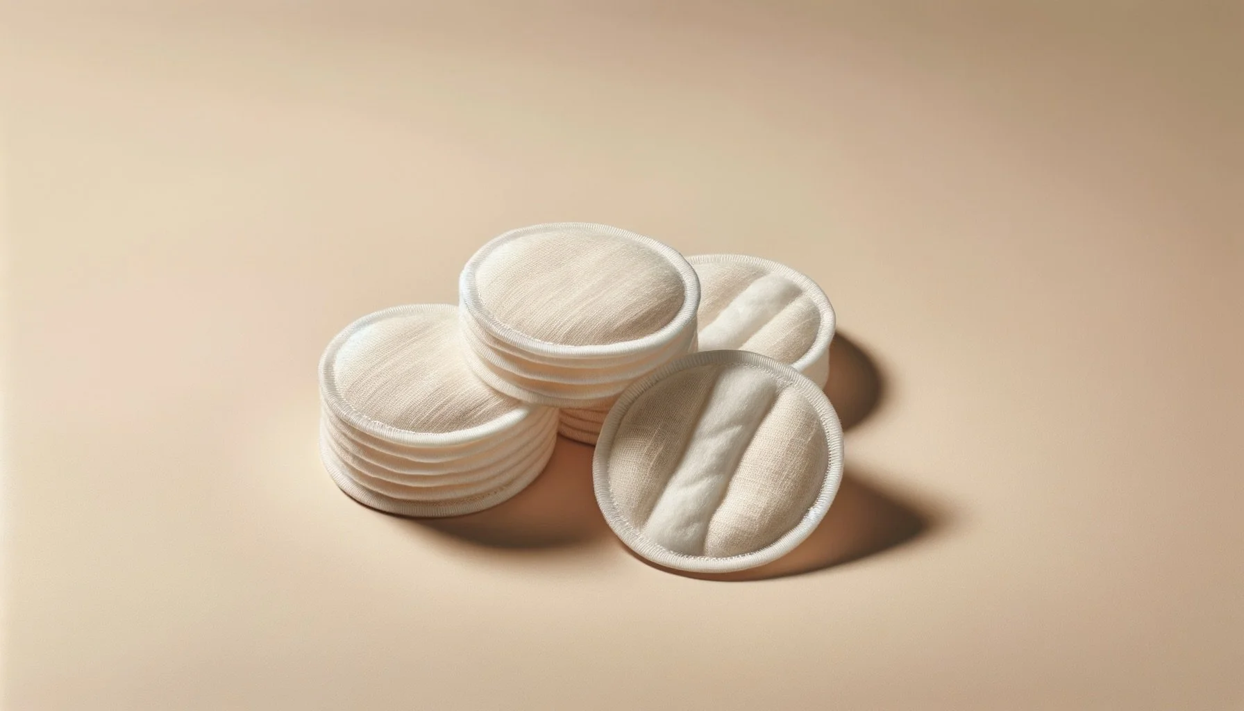A stack of reusable, eco-friendly makeup pads.