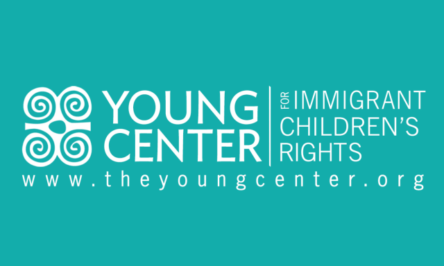 Logo for Young Center for Immigrant Children's Rights with website URL www.theyoungcenter.org.