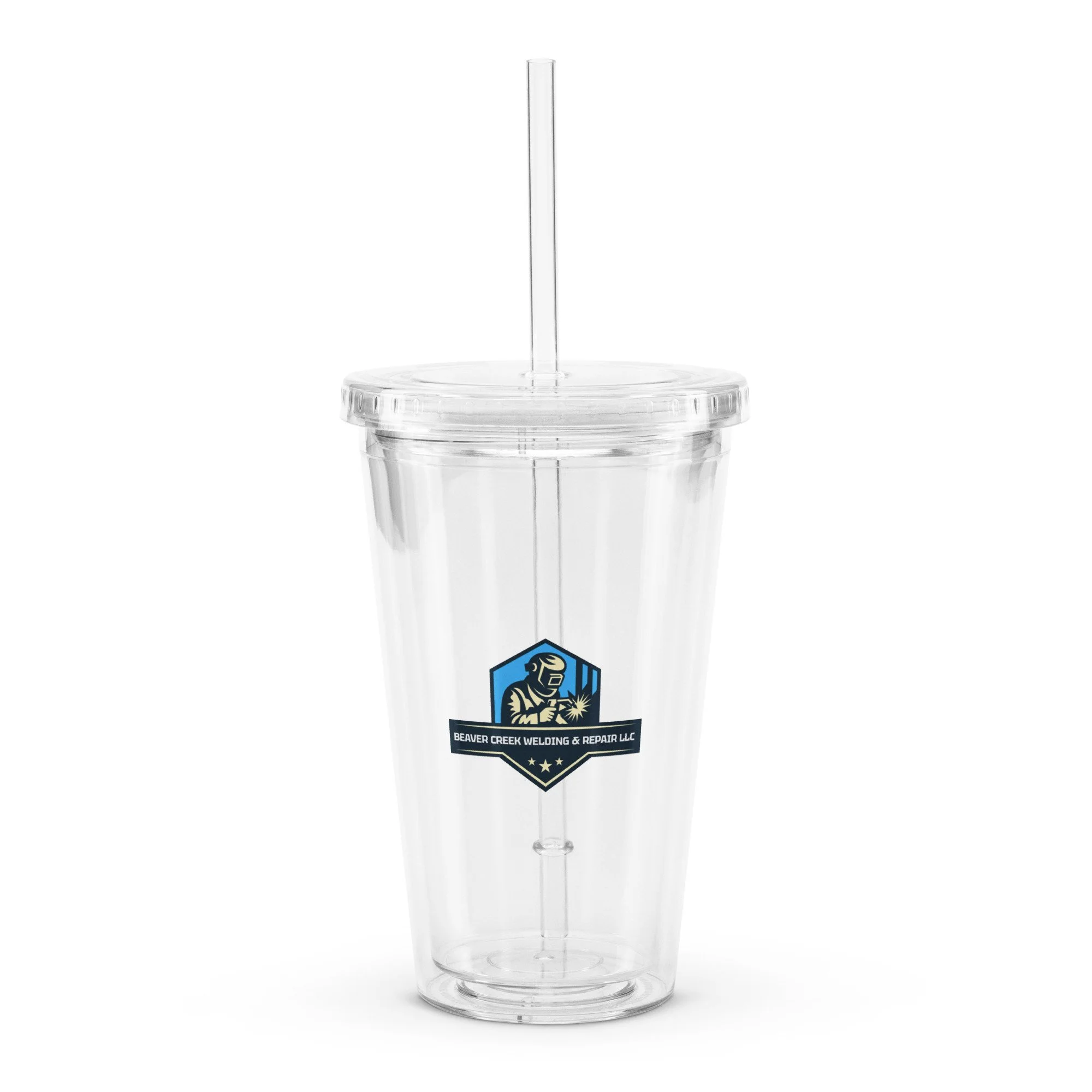 Clear plastic tumbler
