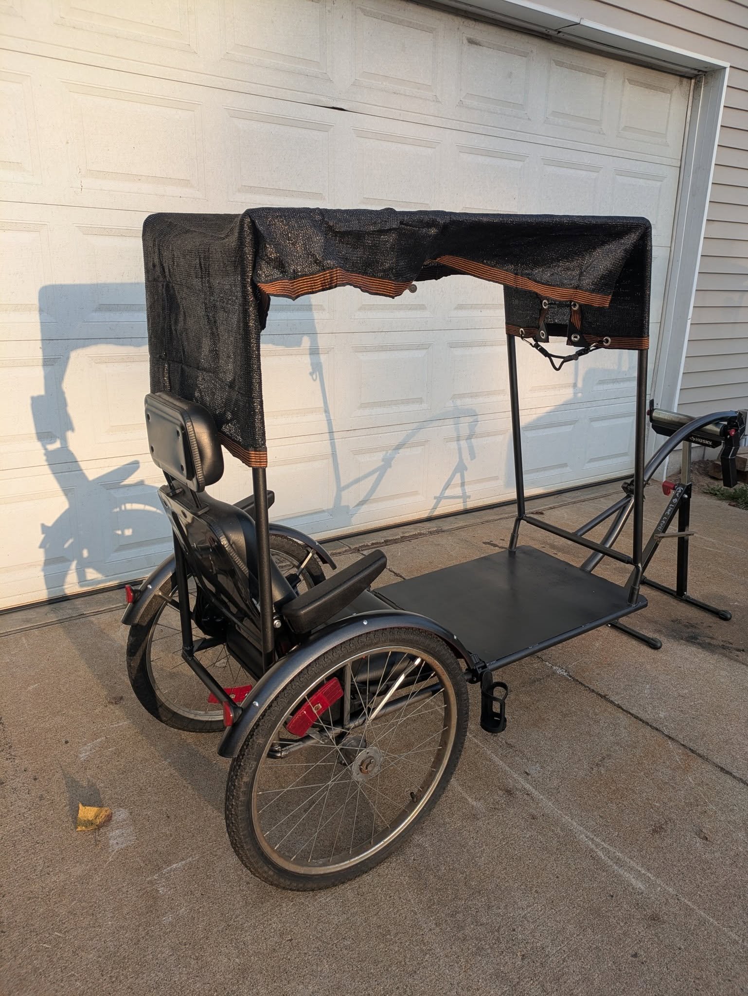 Custom built bike trailer and custom fitted hitch to fit that specific bicycle