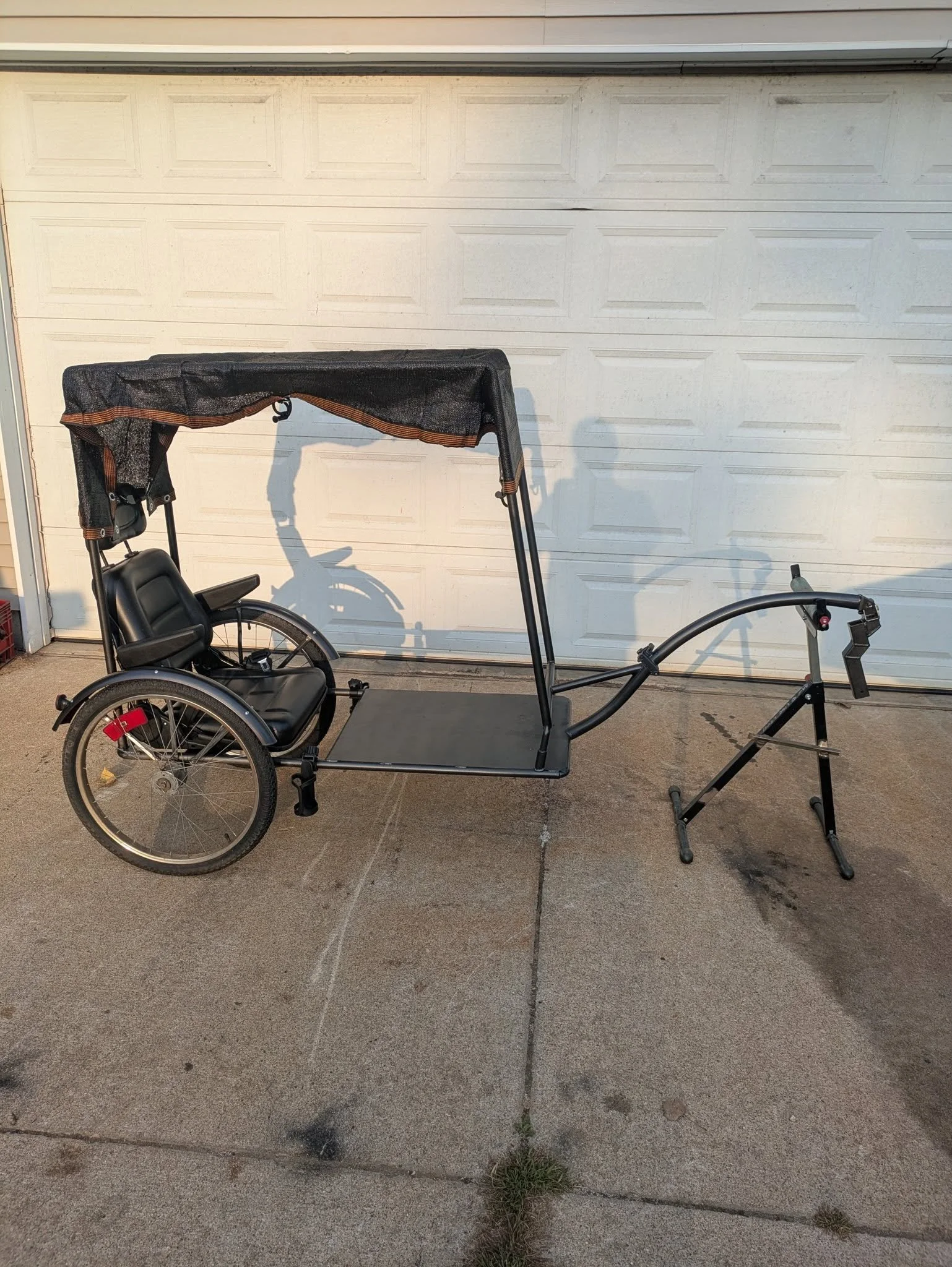 Custom built bike trailer and custom fitted hitch to fit that specific bicycle