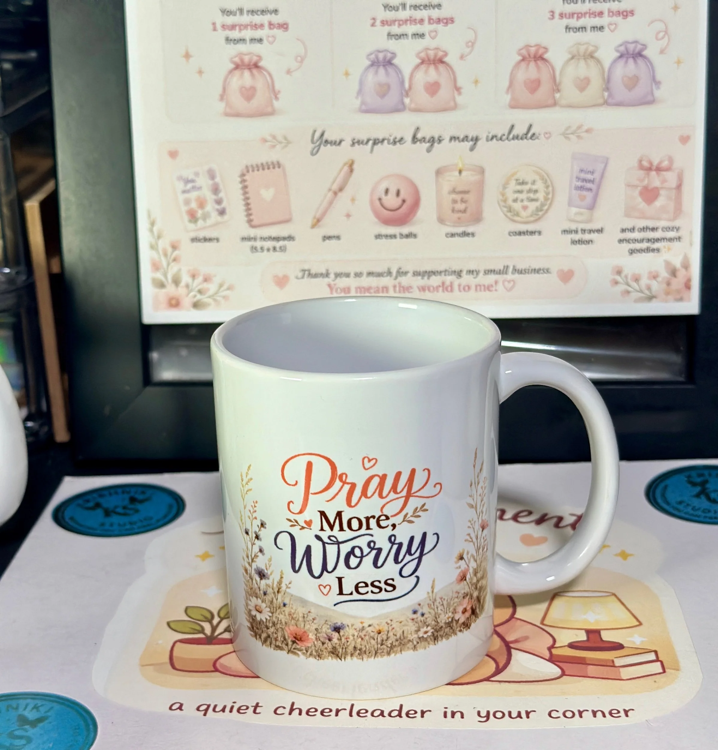 Pray More, Worry Less Mug