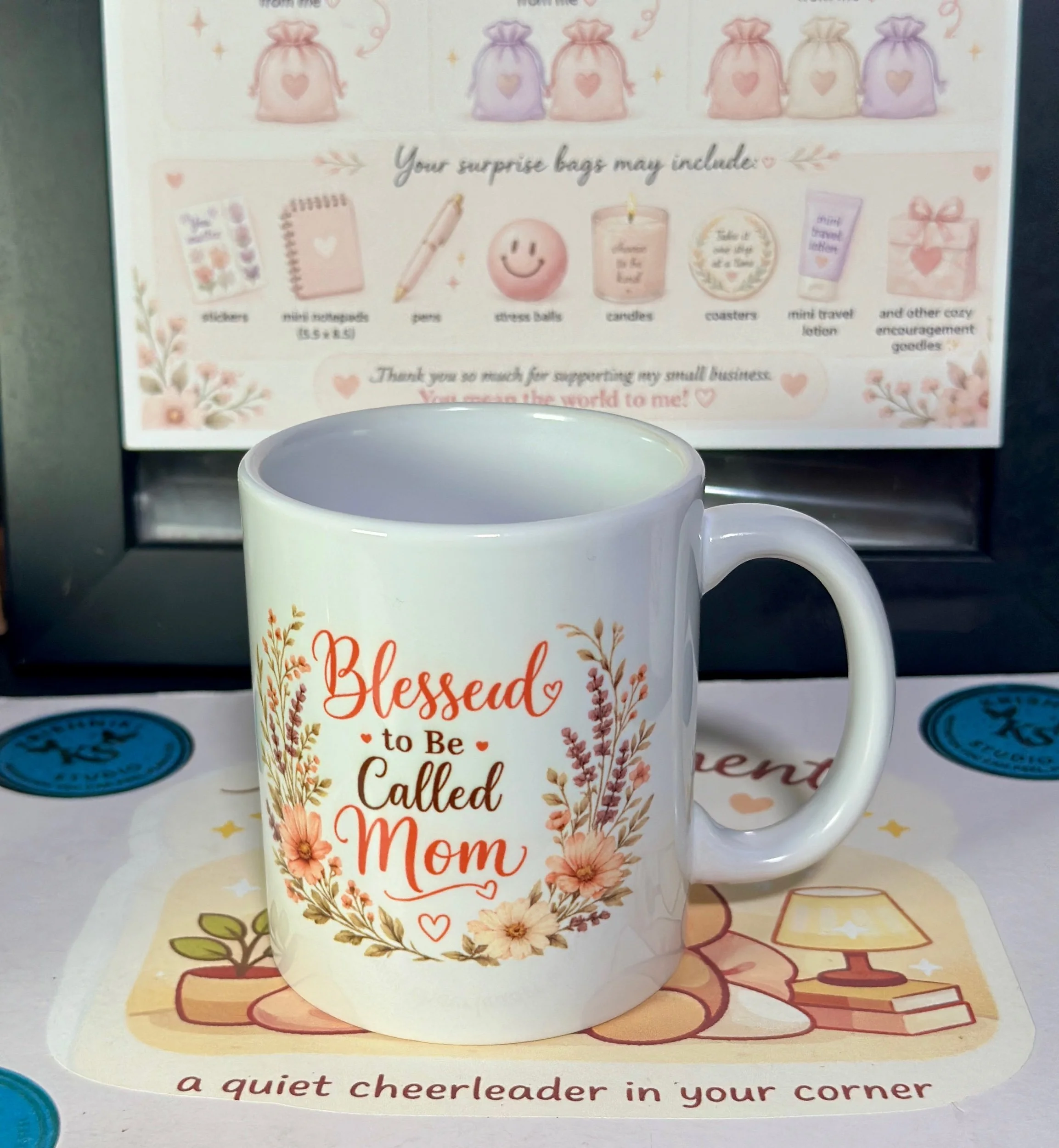 Blessed to Be Called Mom Floral Coffee Mug