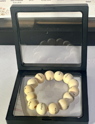 Faith-Inspired Wooden Beaded Bracelet
