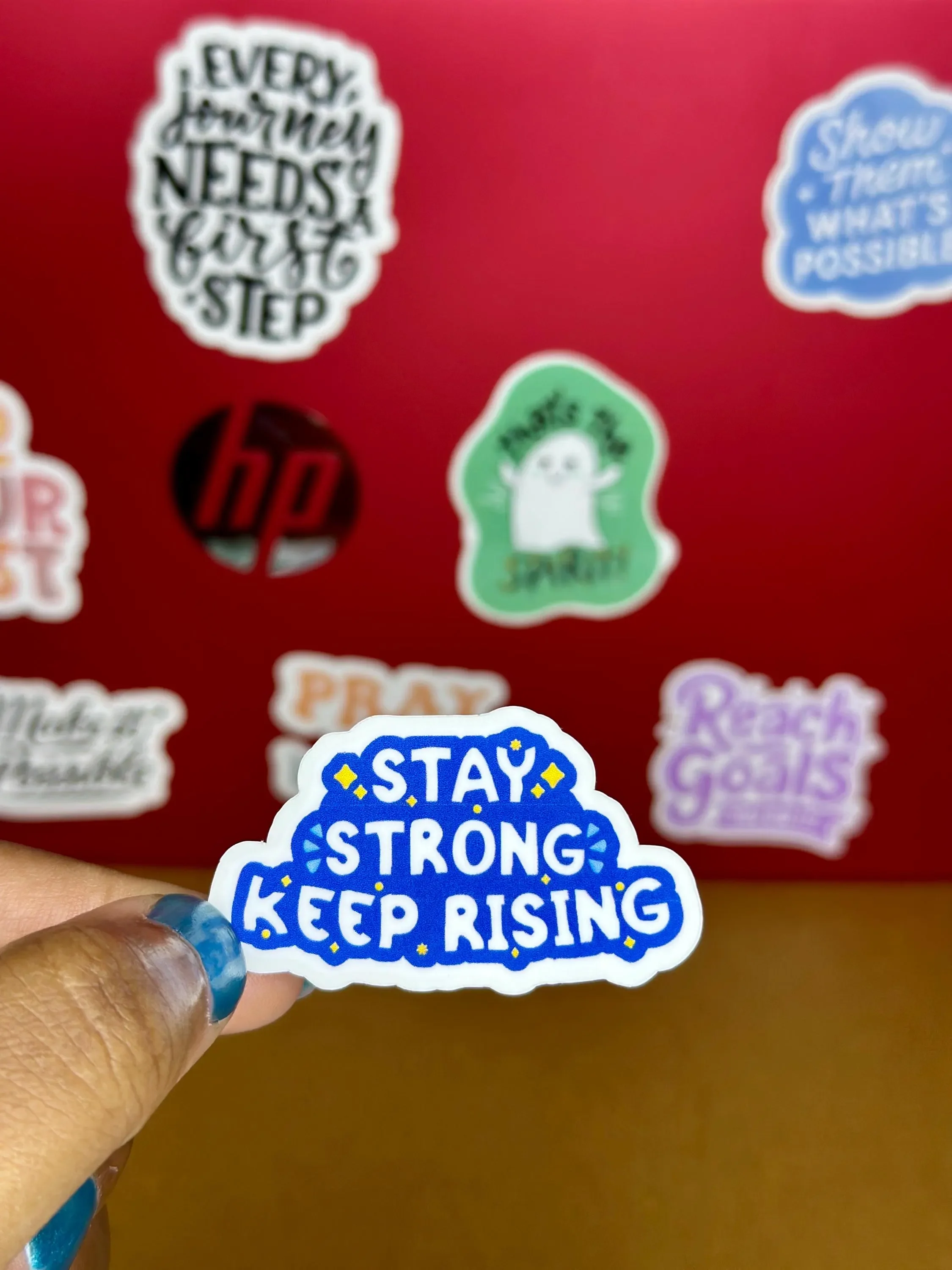 Motivational Vinyl Sticker - Stay Strong Keep Rising