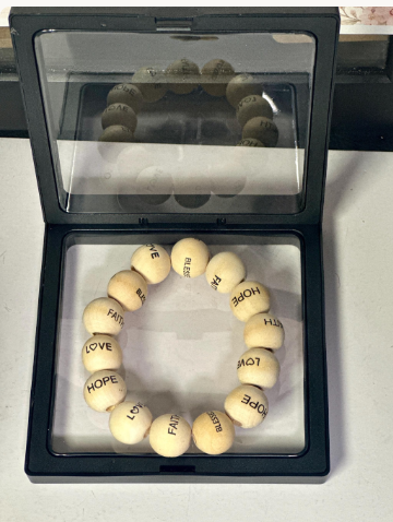 Inspirational Wood Bead Bracelet