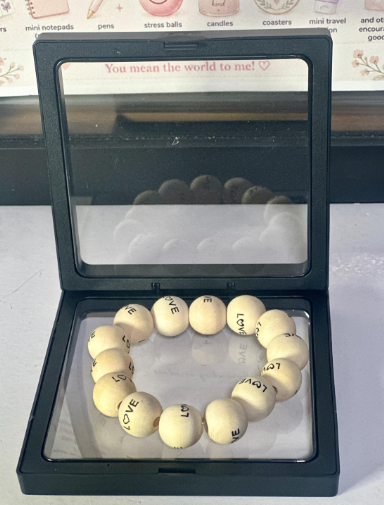 Inspire Wooden Bead Bracelet: Love
