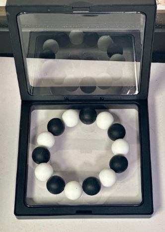 Black & White Silicone Bead Bracelet