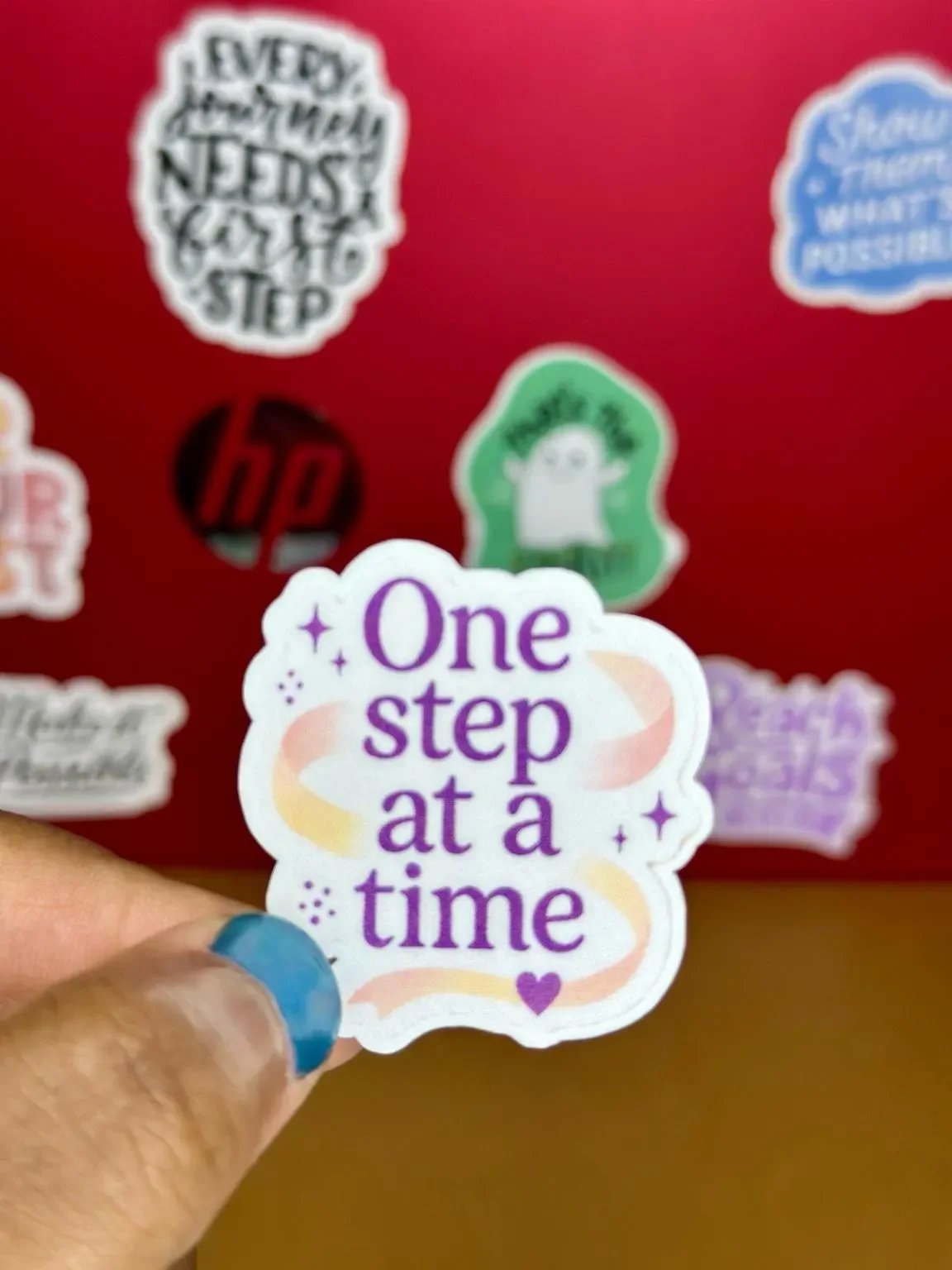 'One Step at a Time' Motivational Sticker