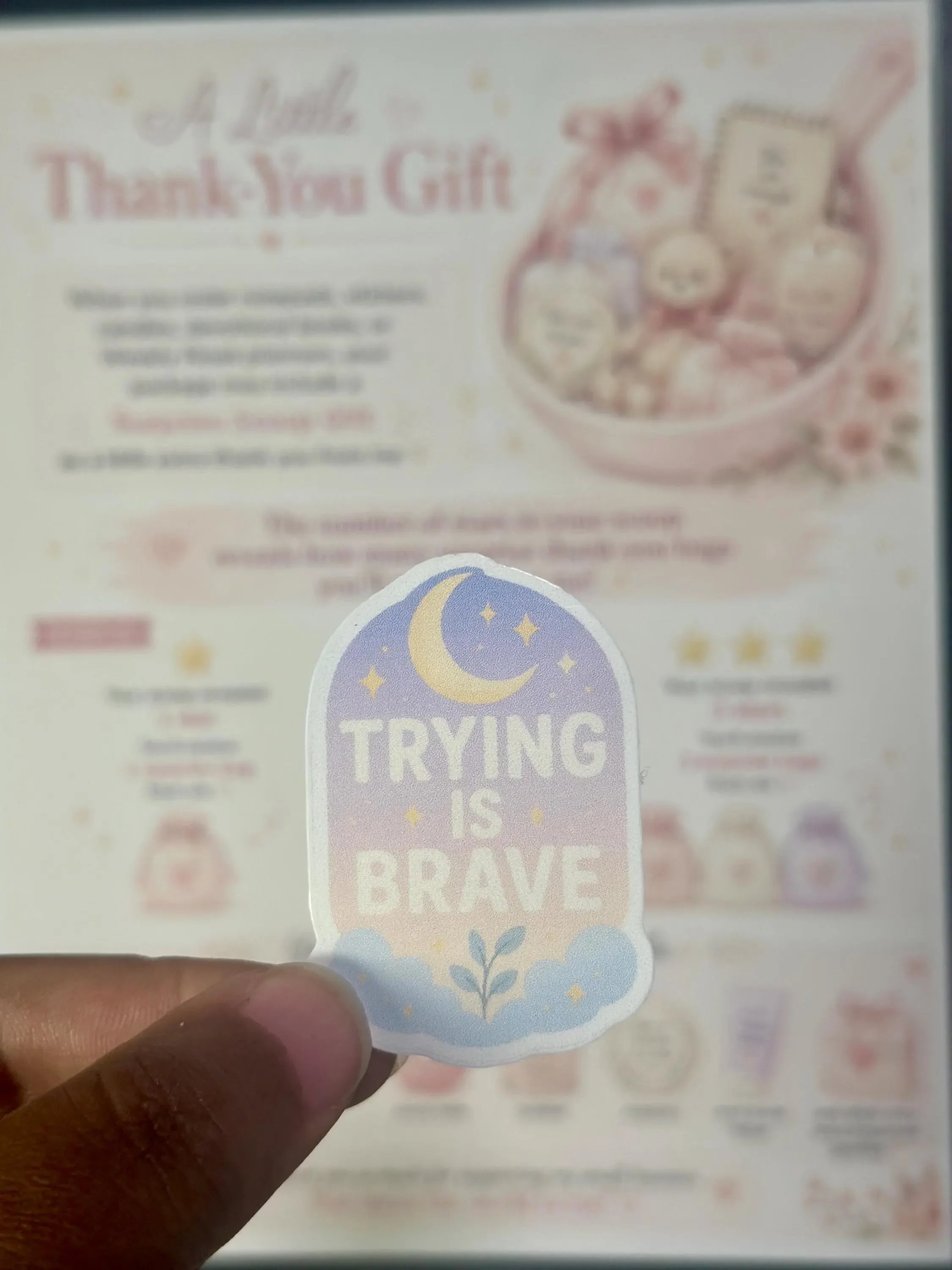 'Trying is Brave' Inspirational Vinyl Sticker