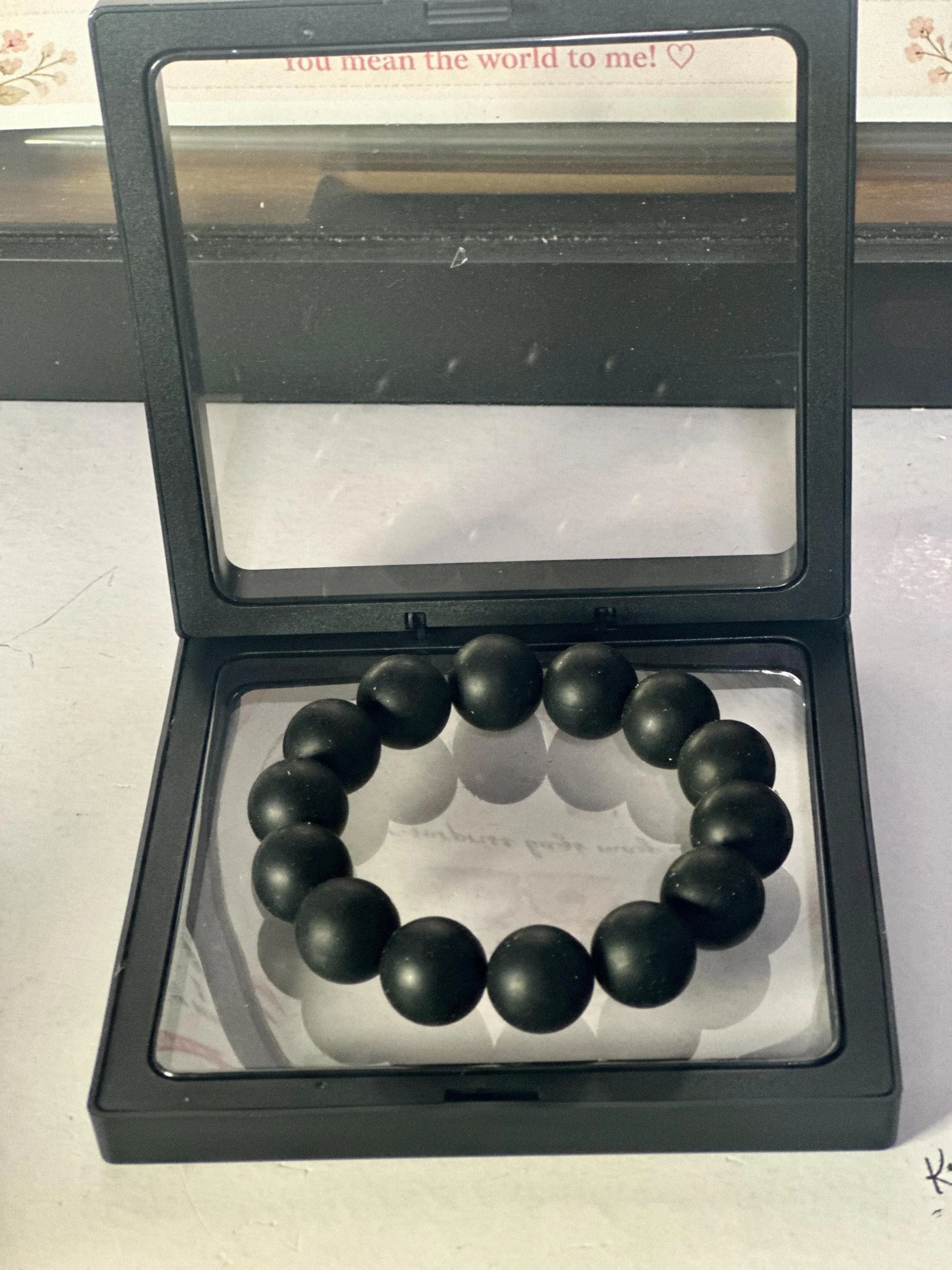 Matte Black Natural Stone Bracelet