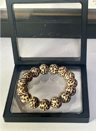 Leopard Print Beaded Bracelet