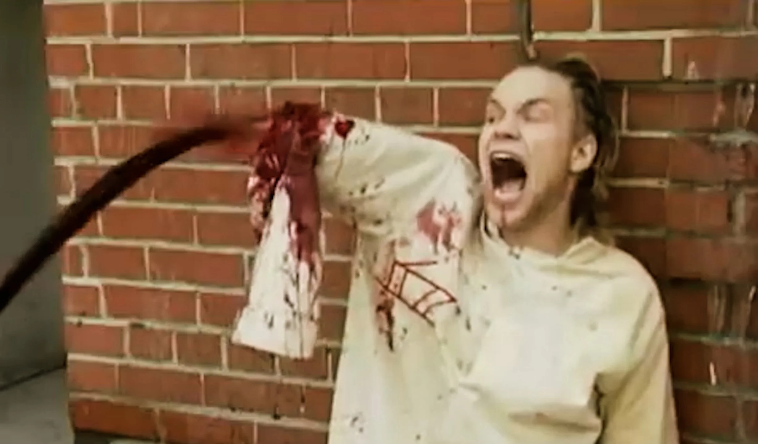 Film school project kung-fu movie Reggie Grey arm ripped off