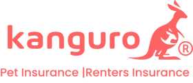 Kanguro pet insurance logo with a pink kangaroo and text