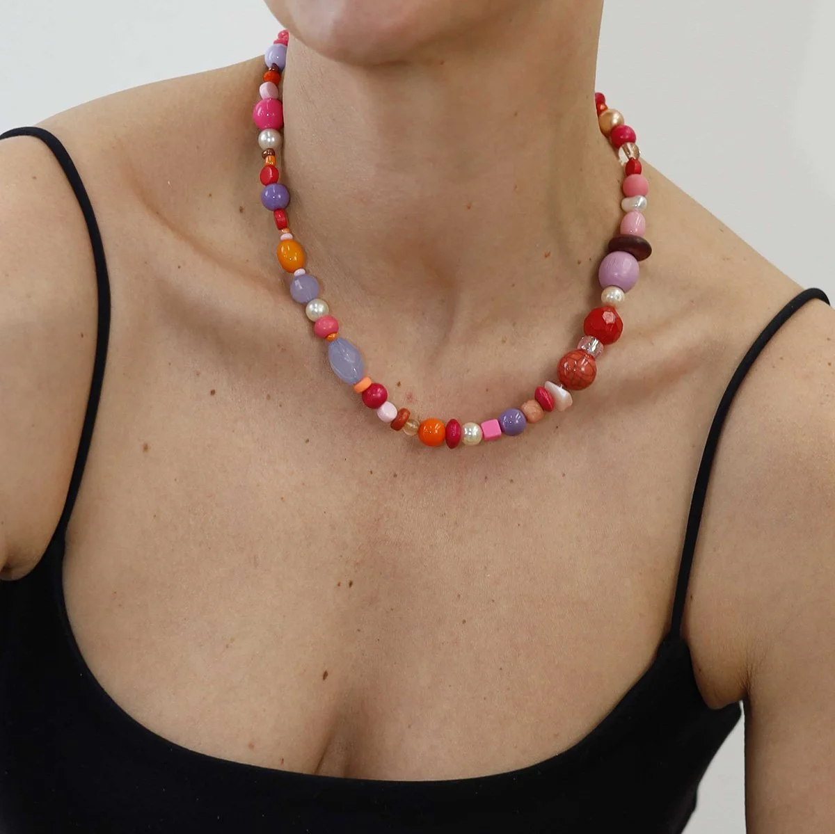 Carnival Necklace Orange Orchid