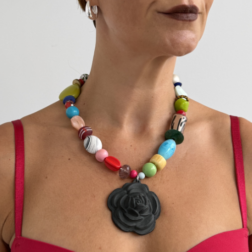 Chunky Necklace Rose 47