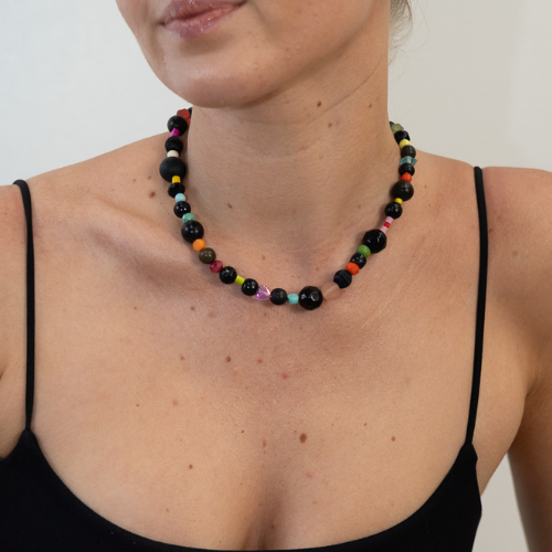 Carnival Necklace Black Rainbow 46