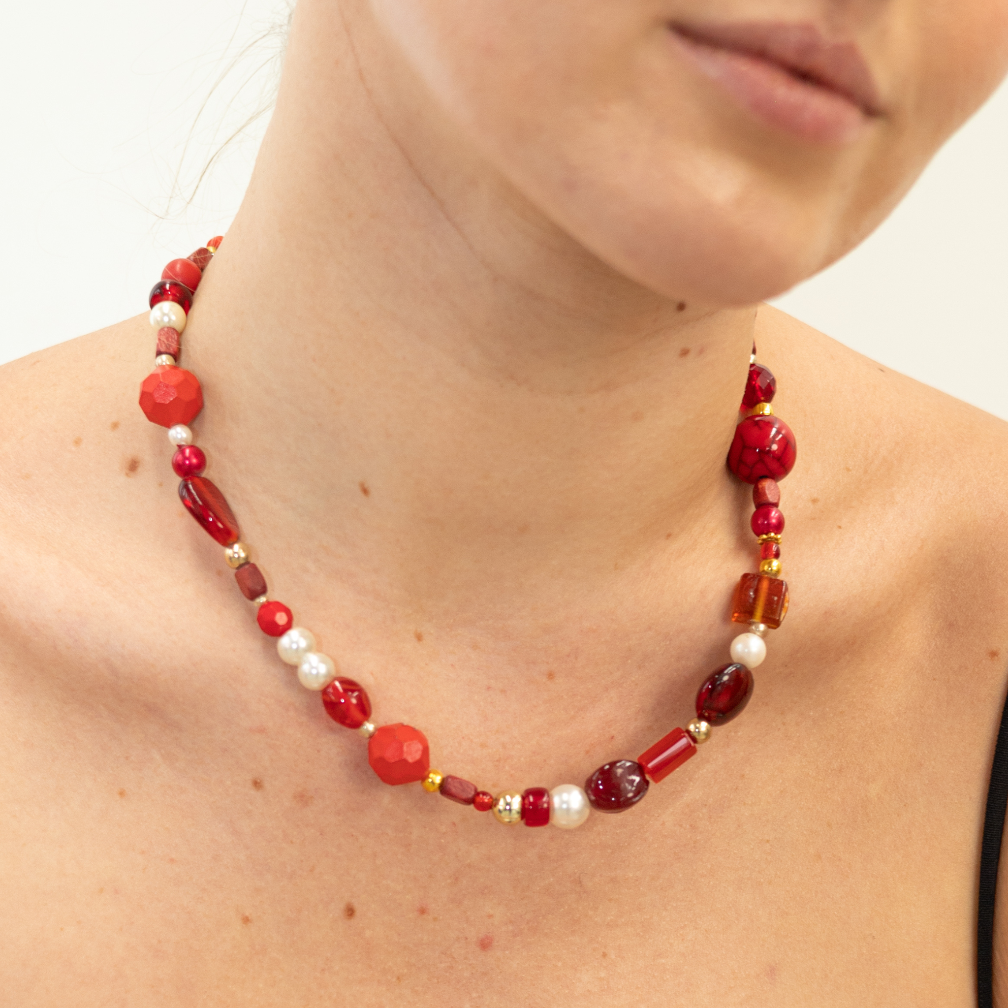 Carnival Necklace Red Garnet 48