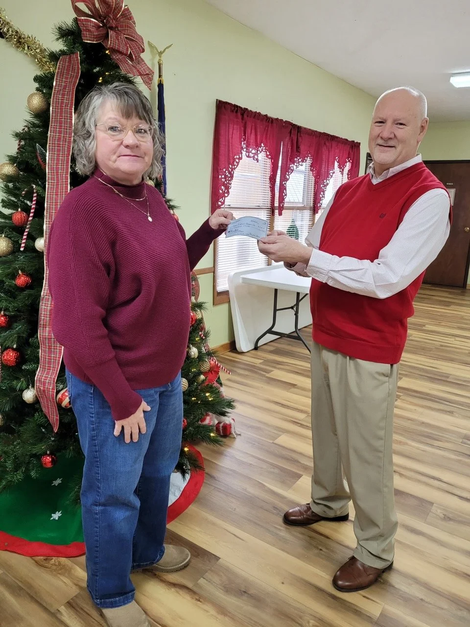 Our foundation director, Crystal Boone, presenting a check to the Tucker County Senior Center in support of the meals on wheels program. Blackwater Ridge Foundation is committed to supporting seniors in Tucker County.